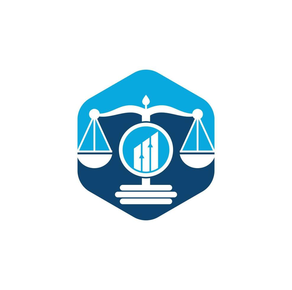 Justice finance logo vector template. Creative Law Firm with graph logo design concepts