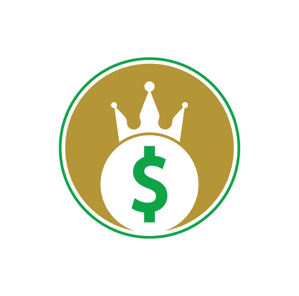 dólar rey logo diseños concepto vector. vector de icono de dinero de corona.