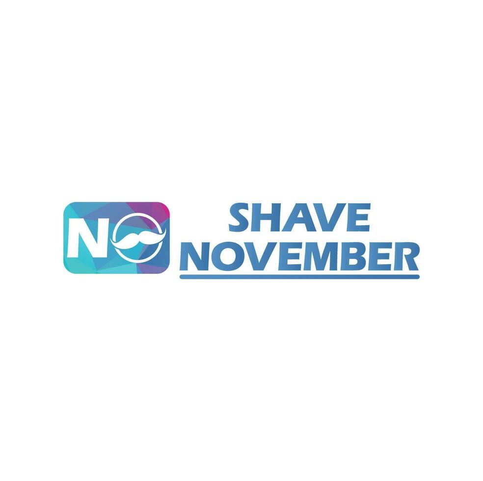 No Shave November Typographic Vector Design. Vector poster or banner for no shave social solidarity November event against man prostate cancer campaign