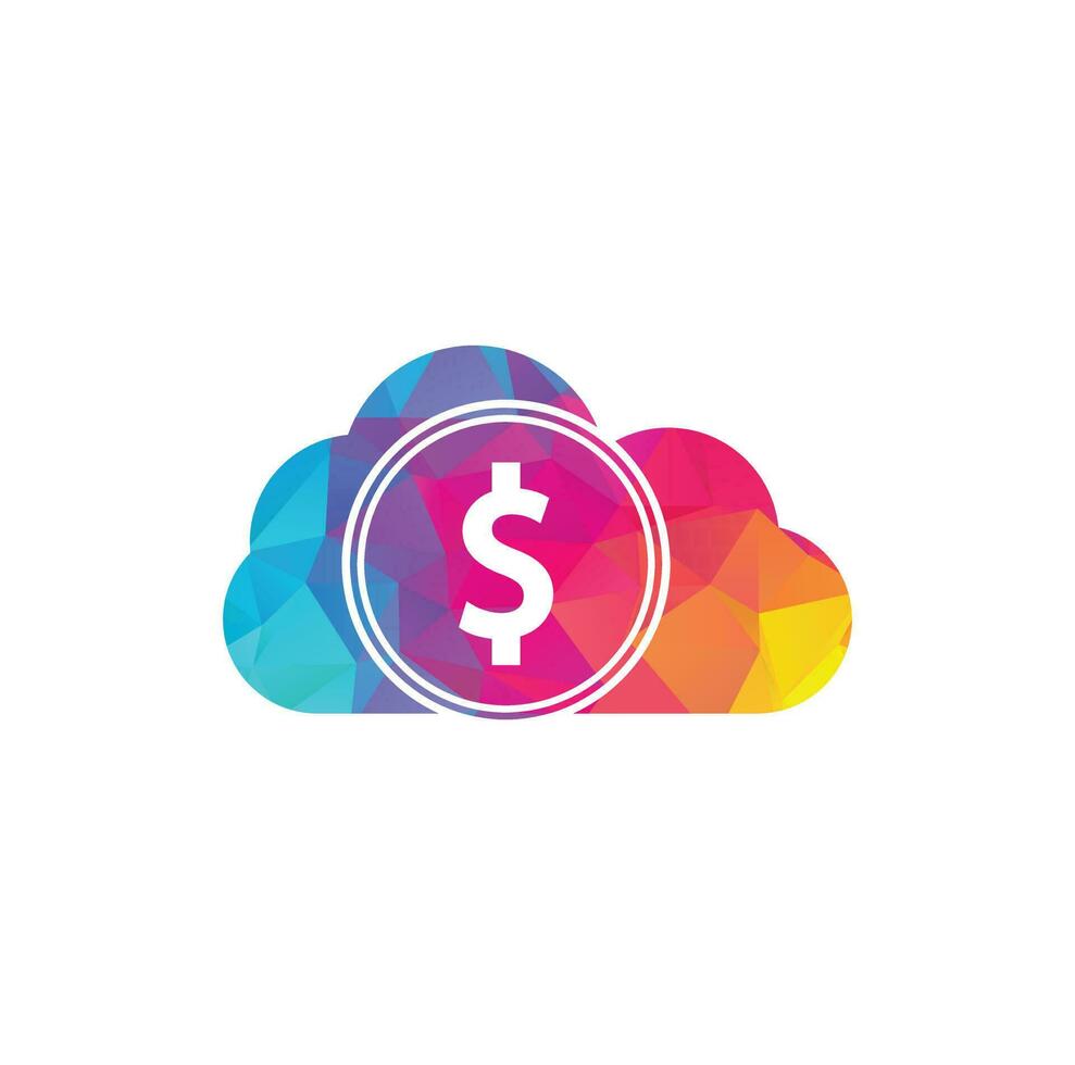 vector de logotipo de dinero en la nube. plantilla de logotipo de pago en la nube