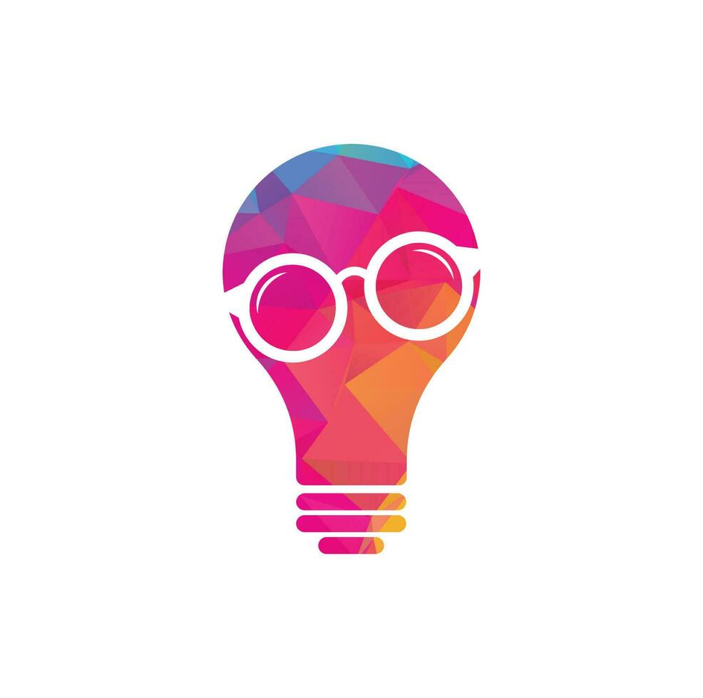 Glasses bulb shape concept Logo Design. spectacles icon design template vector
