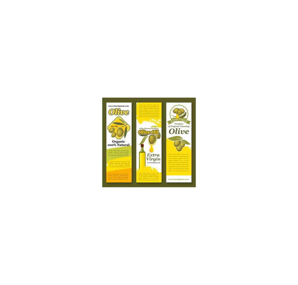 Vectror banners of olives and olive oil vector