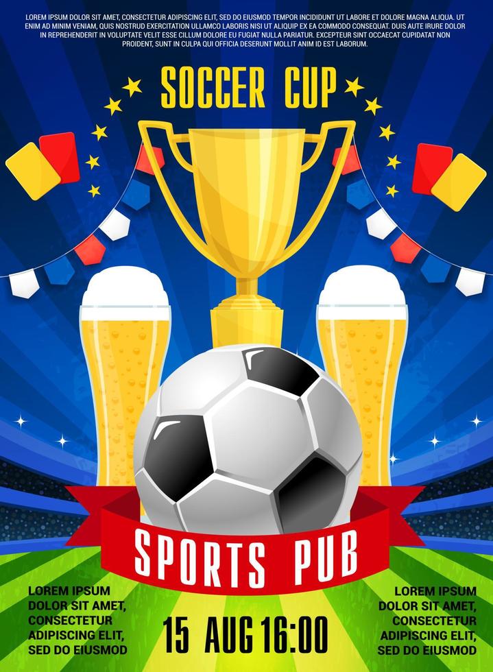 Vector poster for soccer football sports pub