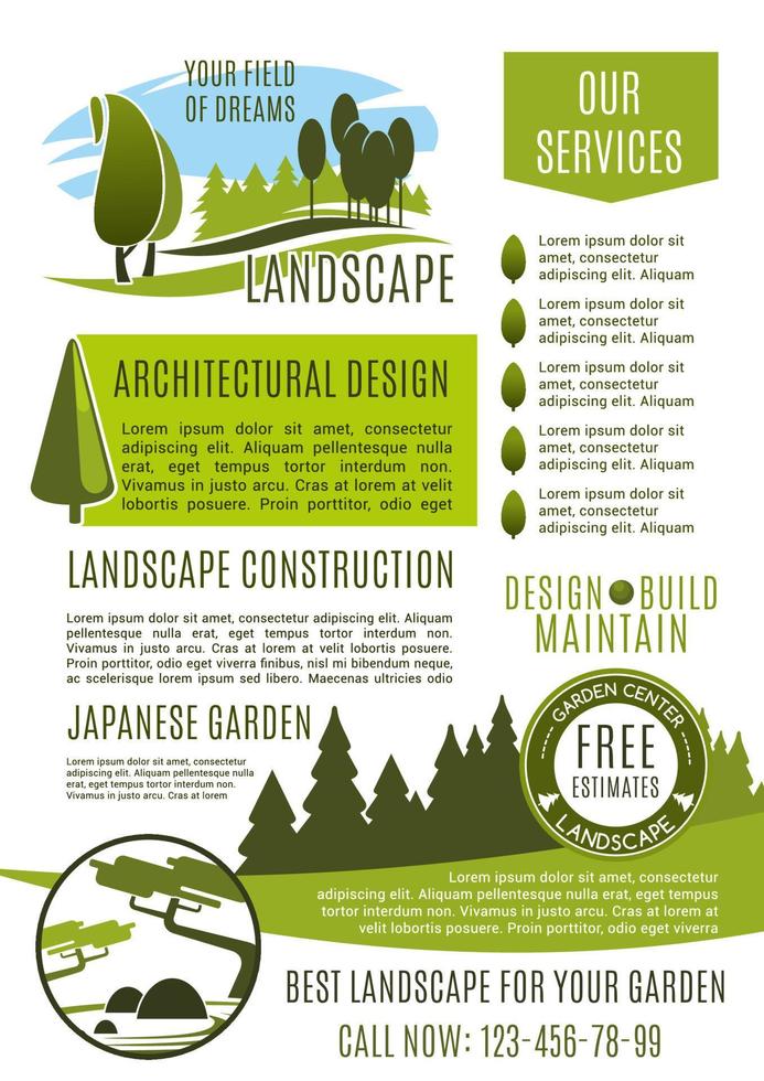 Landscape design company business banner template vector