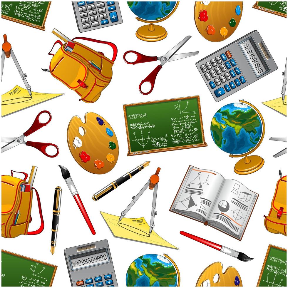 Back to school vector seamless pattern