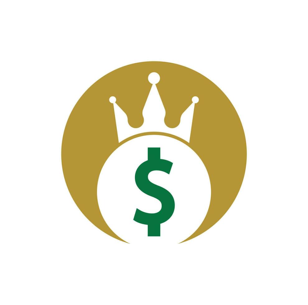 Dollar King Logo Designs Concept Vector. Crown money icon Vector. vector