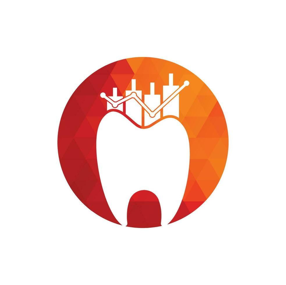 Dentist finance icon logo concept. Dental stat vector logo design template.