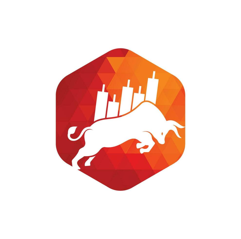 Bullish Trader Logo. Forex bull logo design template vector. Financial bull logo design. Trade Bull Chart. vector