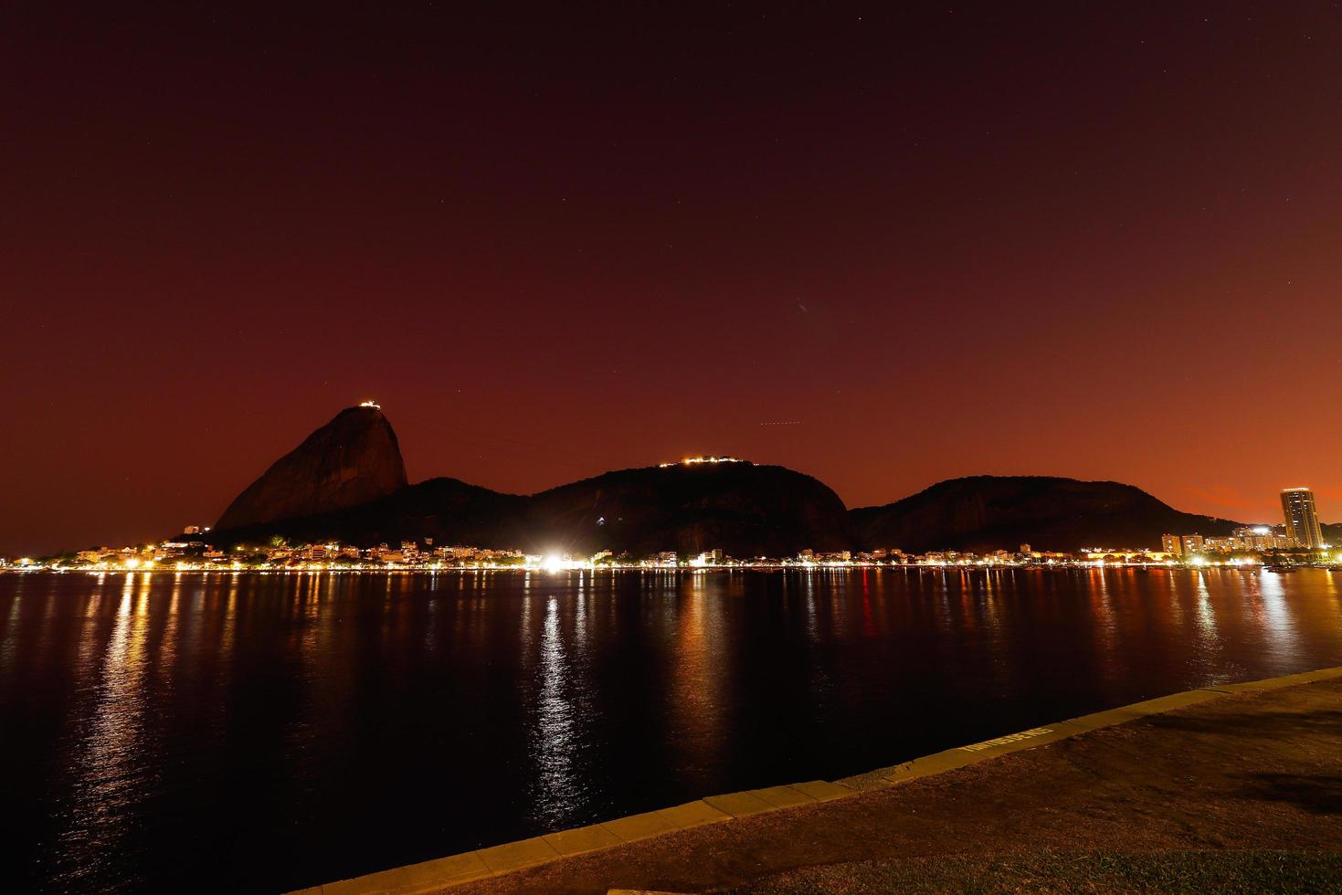 Rio de Janeiro, RJ, Brazil, 2022 - Sugar Loaf mountain at night photo