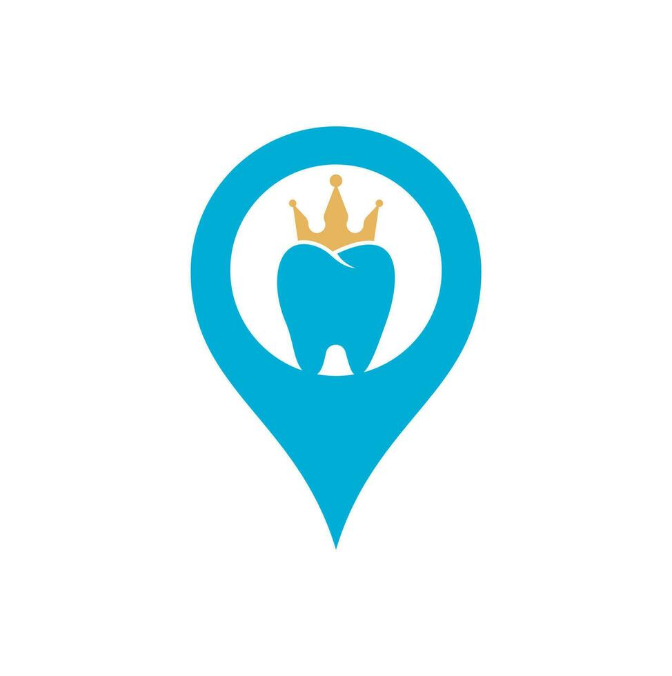 king dental y gps logo diseños concepto vector. símbolo del logotipo de salud dental. vector