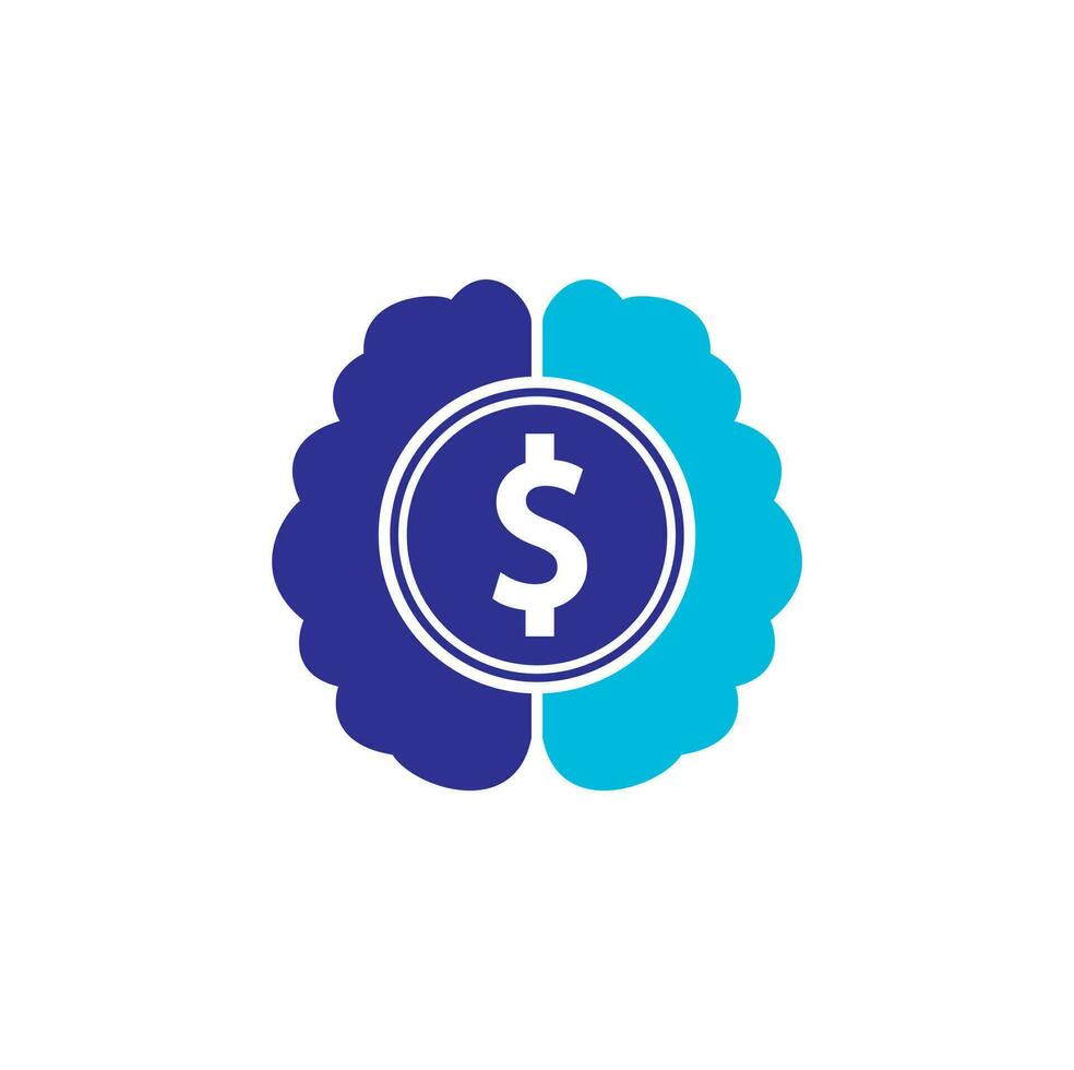 Money Brain Icon Logo Design Element. Finance Brain Logo Icon Design vector