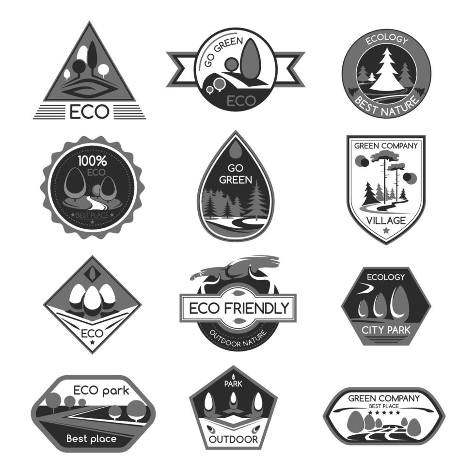 Vector template icons for green eco company