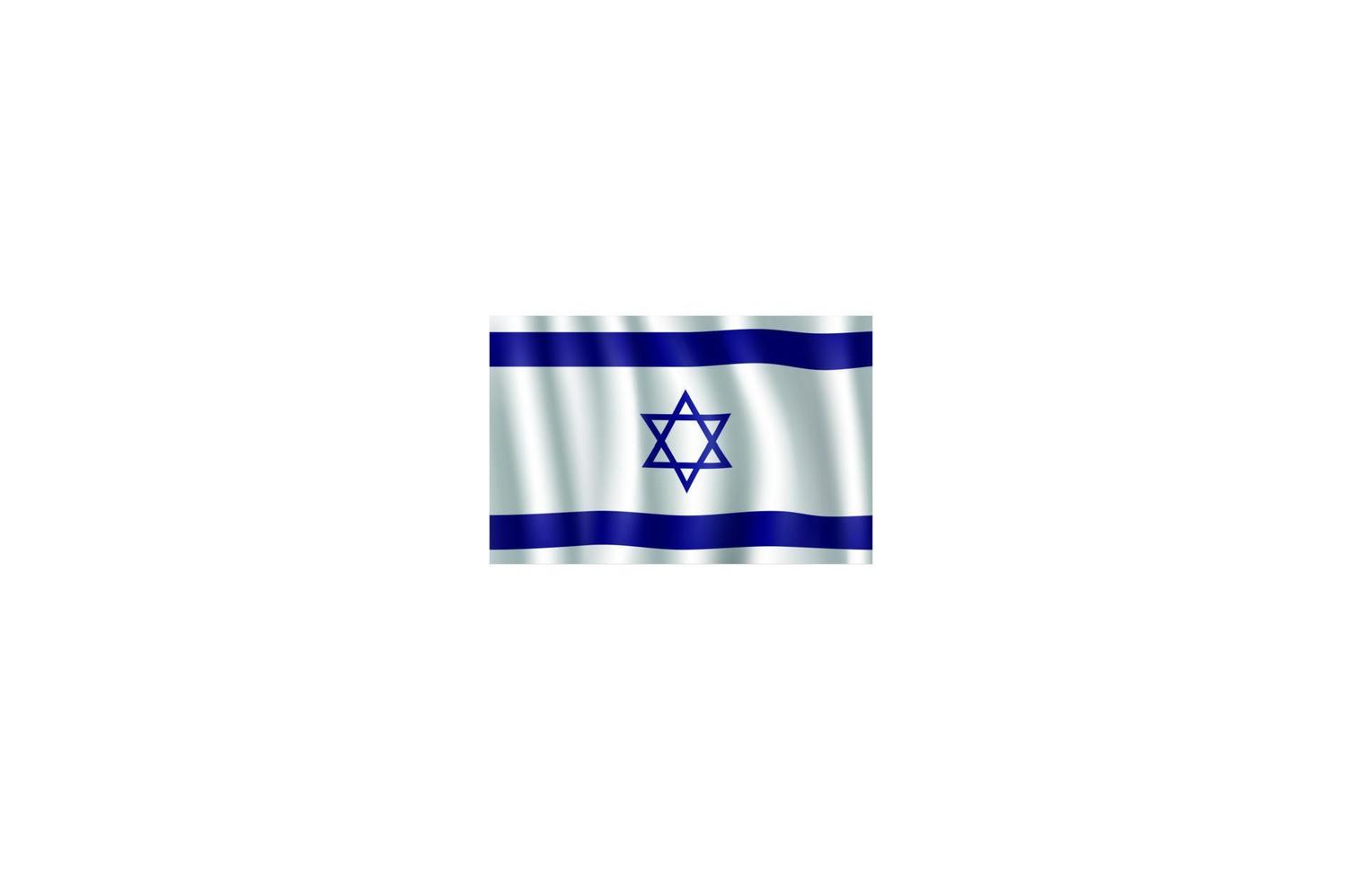 Israel flag 3d illustration with Star of David vector