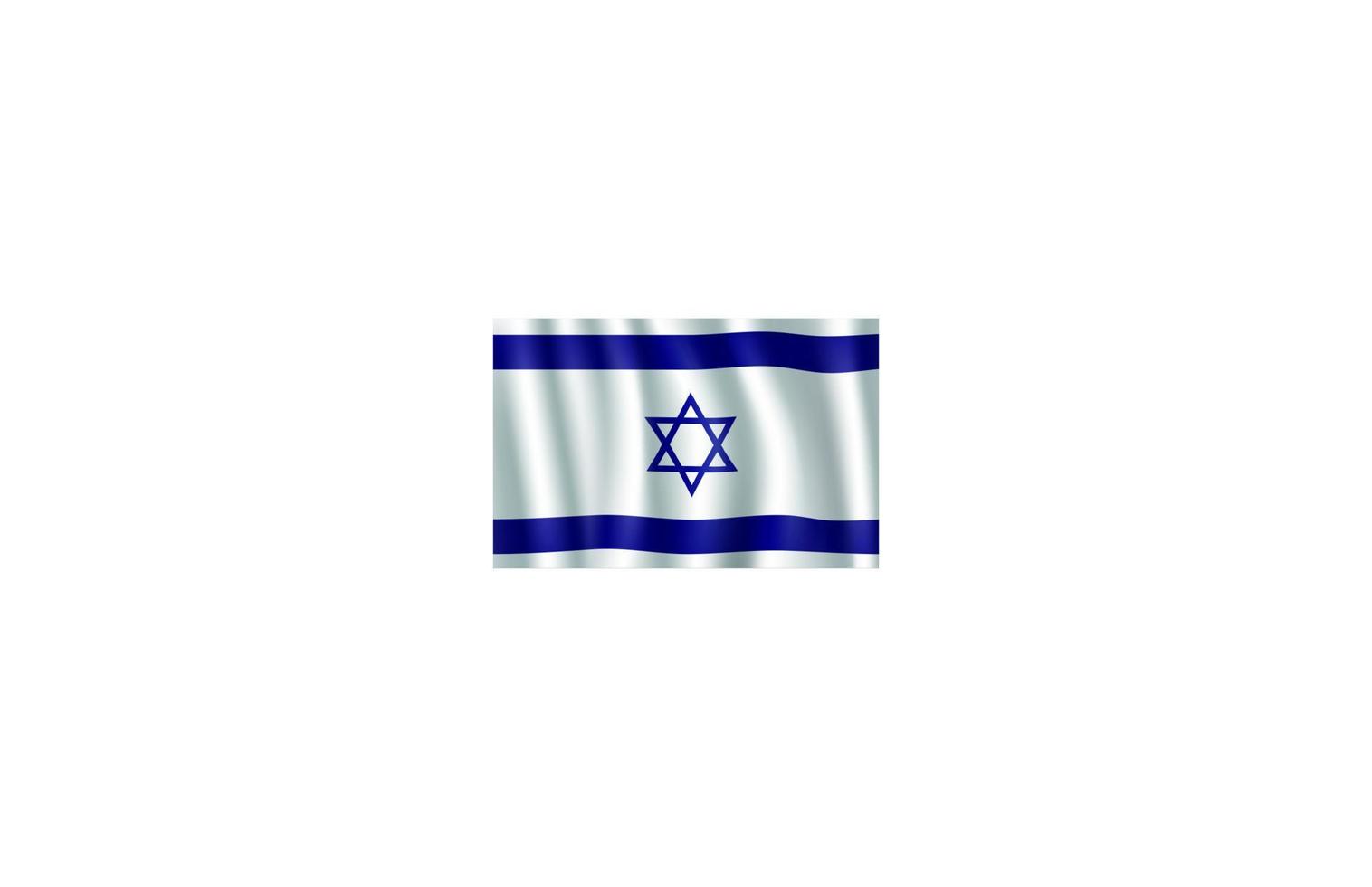 ilustración 3d de la bandera de israel con la estrella de david vector