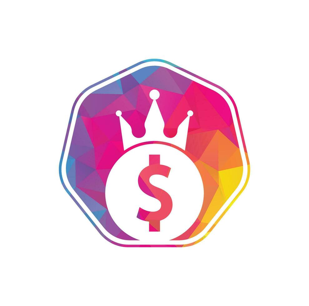 dólar rey logo diseños concepto vector. vector de icono de dinero de corona.