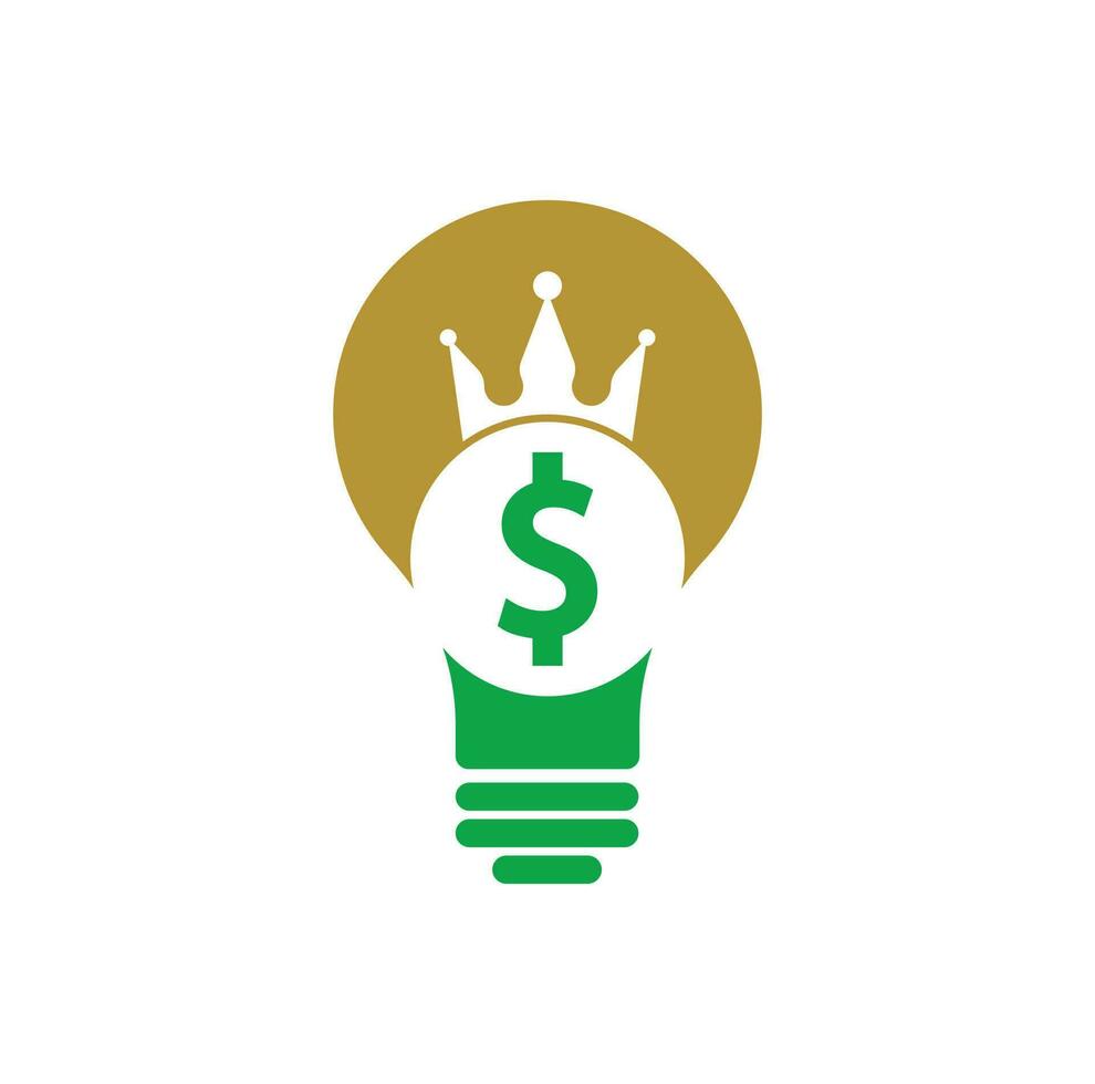 Dollar King bulb shape Logo Designs Concept Vector. Crown money icon Vector. vector