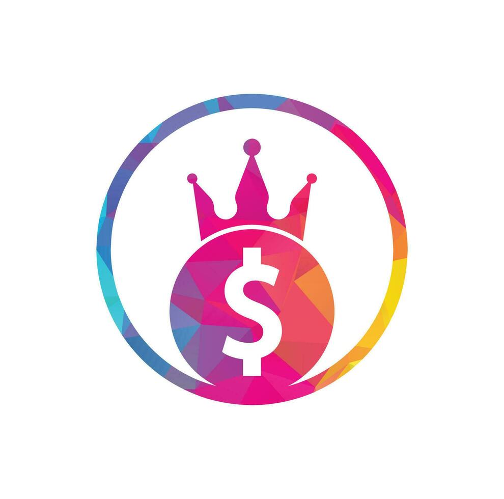 dólar rey logo diseños concepto vector. vector de icono de dinero de corona.