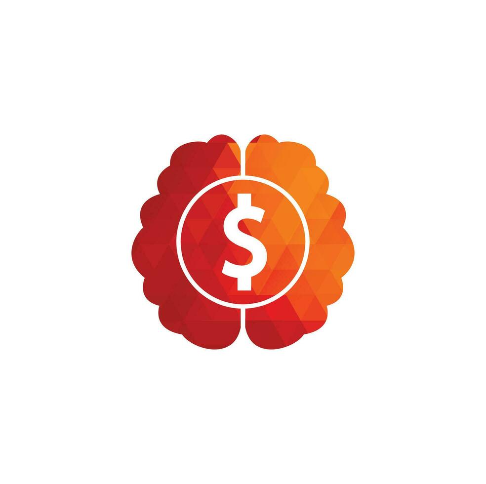 Money Brain Icon Logo Design Element. Finance Brain Logo Icon Design vector