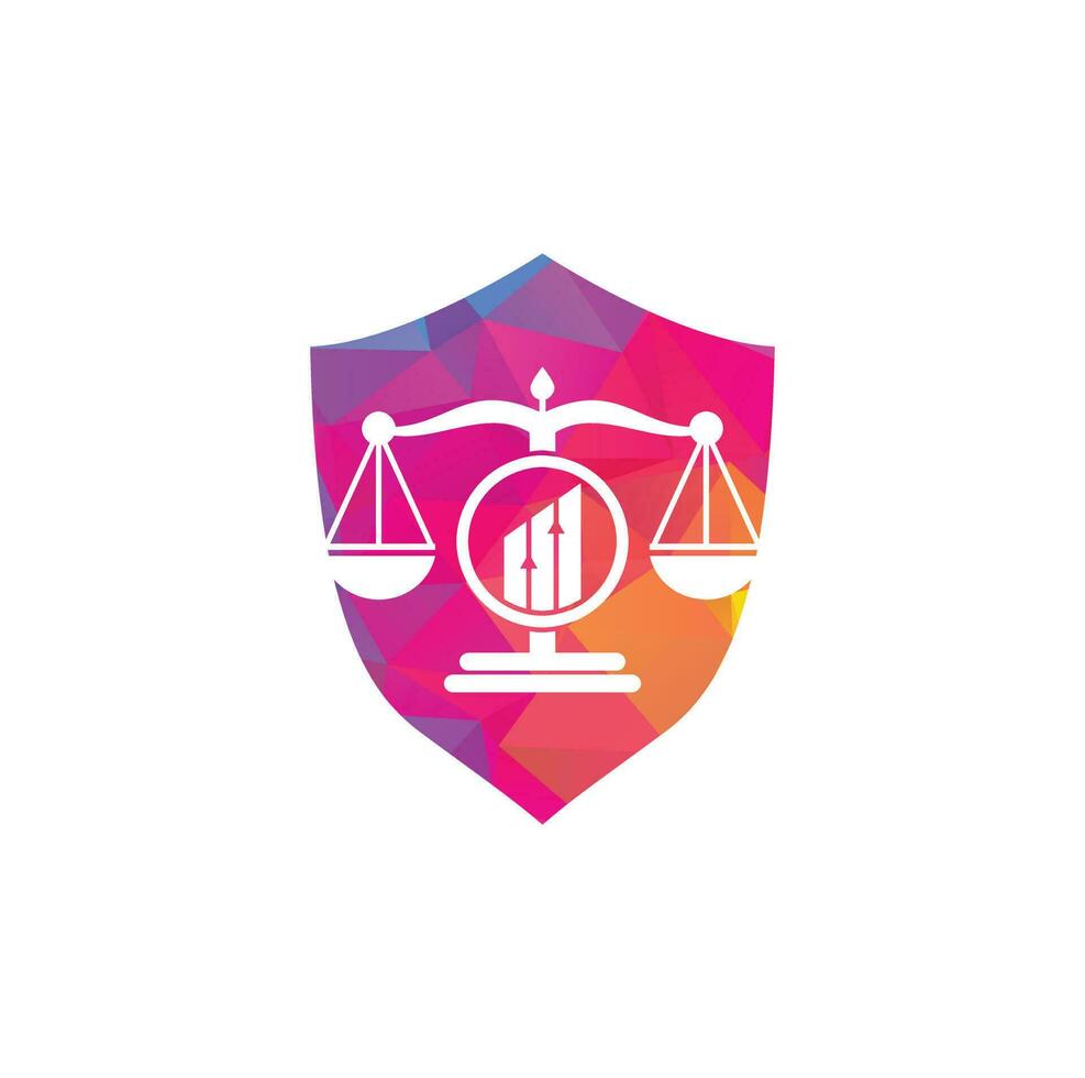 Justice finance logo vector template. Creative Law Firm with graph logo design concepts