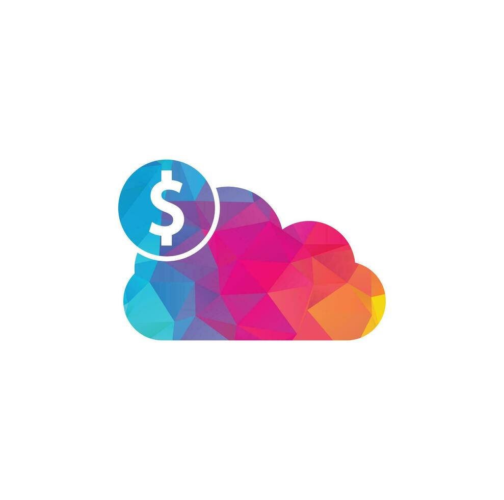 vector de logotipo de dinero en la nube. plantilla de logotipo de pago en la nube