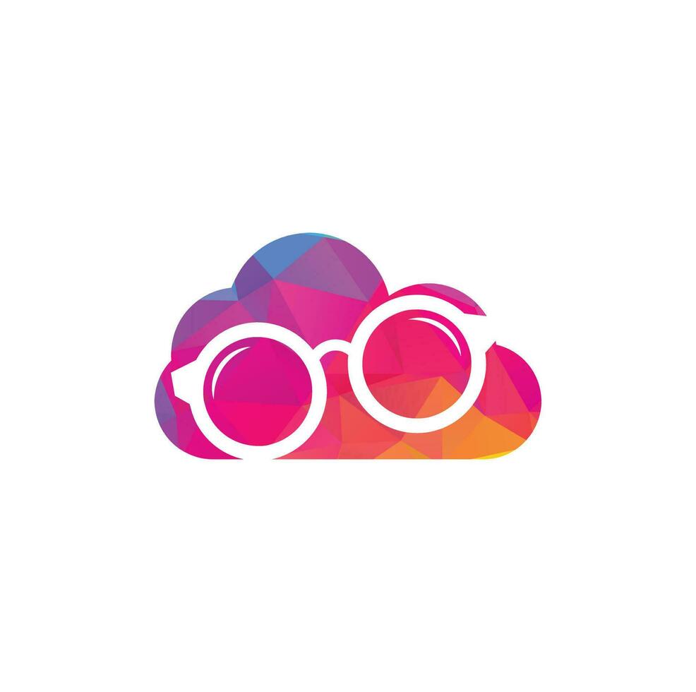 diseño de logotipo de concepto de forma de nube de gafas. vector de plantilla de diseño de icono de gafas