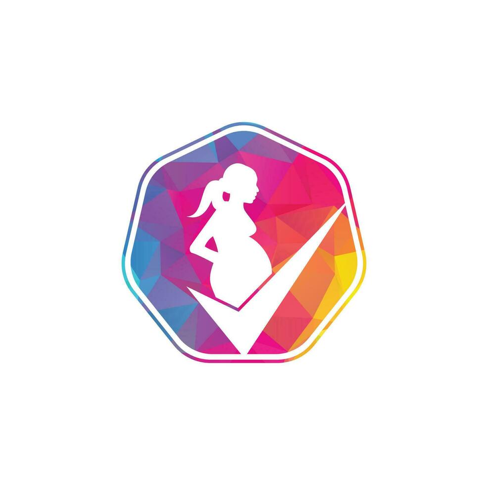 Check pregnancy logo design. Pregnant Logo Symbol Template Design Vector. vector