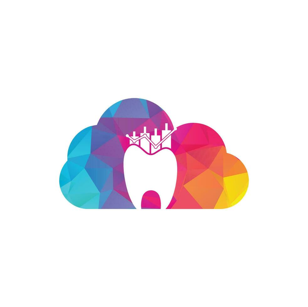 concepto de logotipo de icono de finanzas de dentista. plantilla de diseño de logotipo de vector de estadística dental.