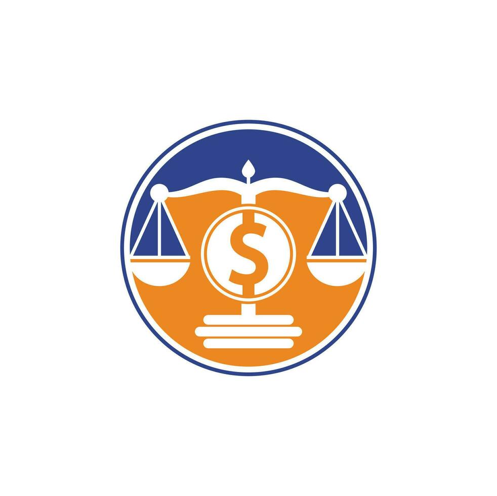 diseño de logotipo de vector de escala de dinero. concepto de finanzas escala de logotipo e icono de símbolo de dólar.