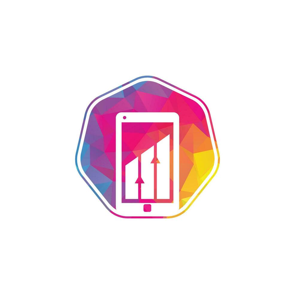 Mobile Graph Logo Template Design. Phone analytics marketing vector logo template