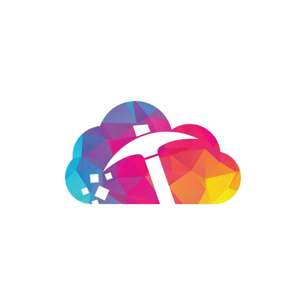 diseño del logotipo del concepto de forma de nube minera. plantilla de diseño de logotipo de la industria minera. vector