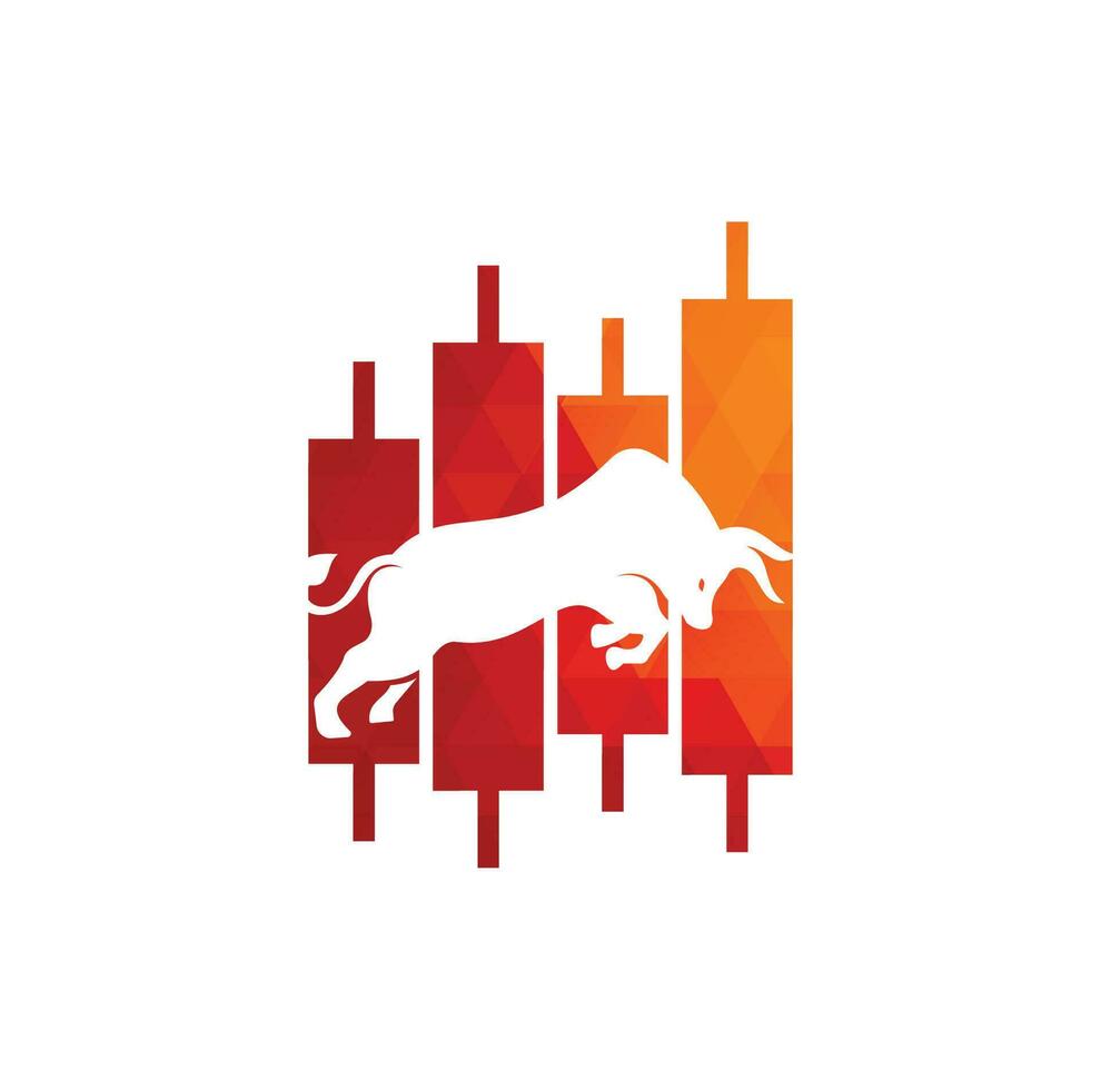 Bullish Trader Logo. Forex bull logo design template vector. Financial bull logo design. Trade Bull Chart. vector
