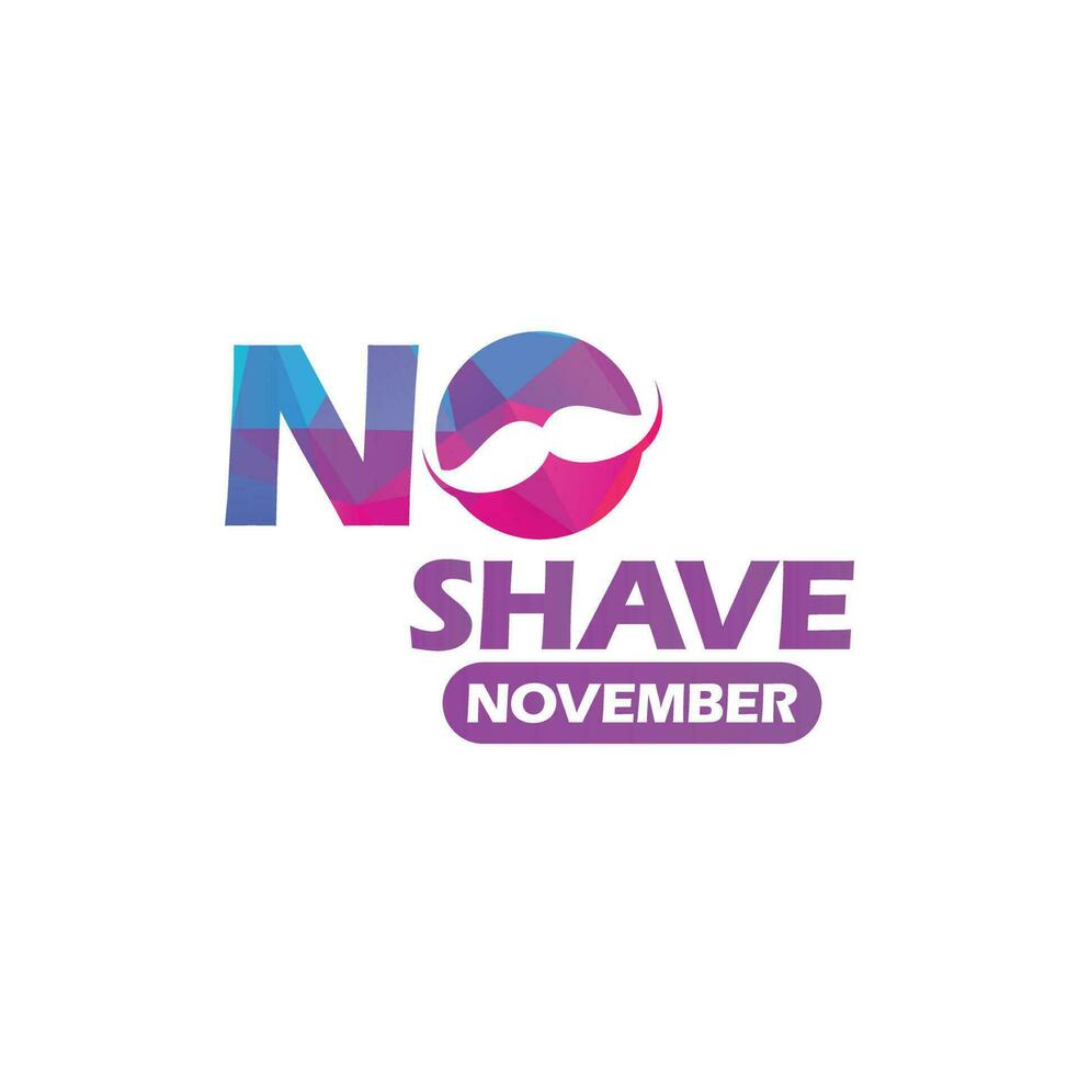 No Shave November Typographic Vector Design. Vector poster or banner for no shave social solidarity November event against man prostate cancer campaign