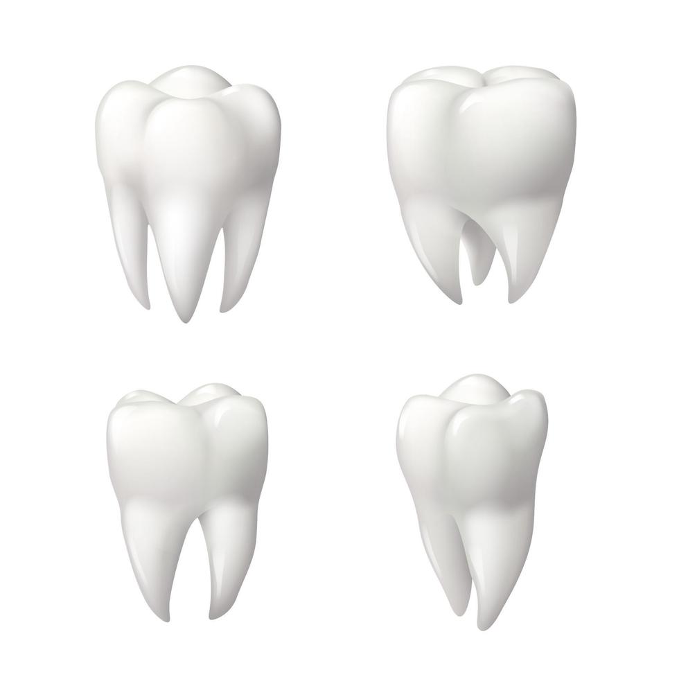 conjunto de iconos de dientes sanos para el diseño de odontología vector