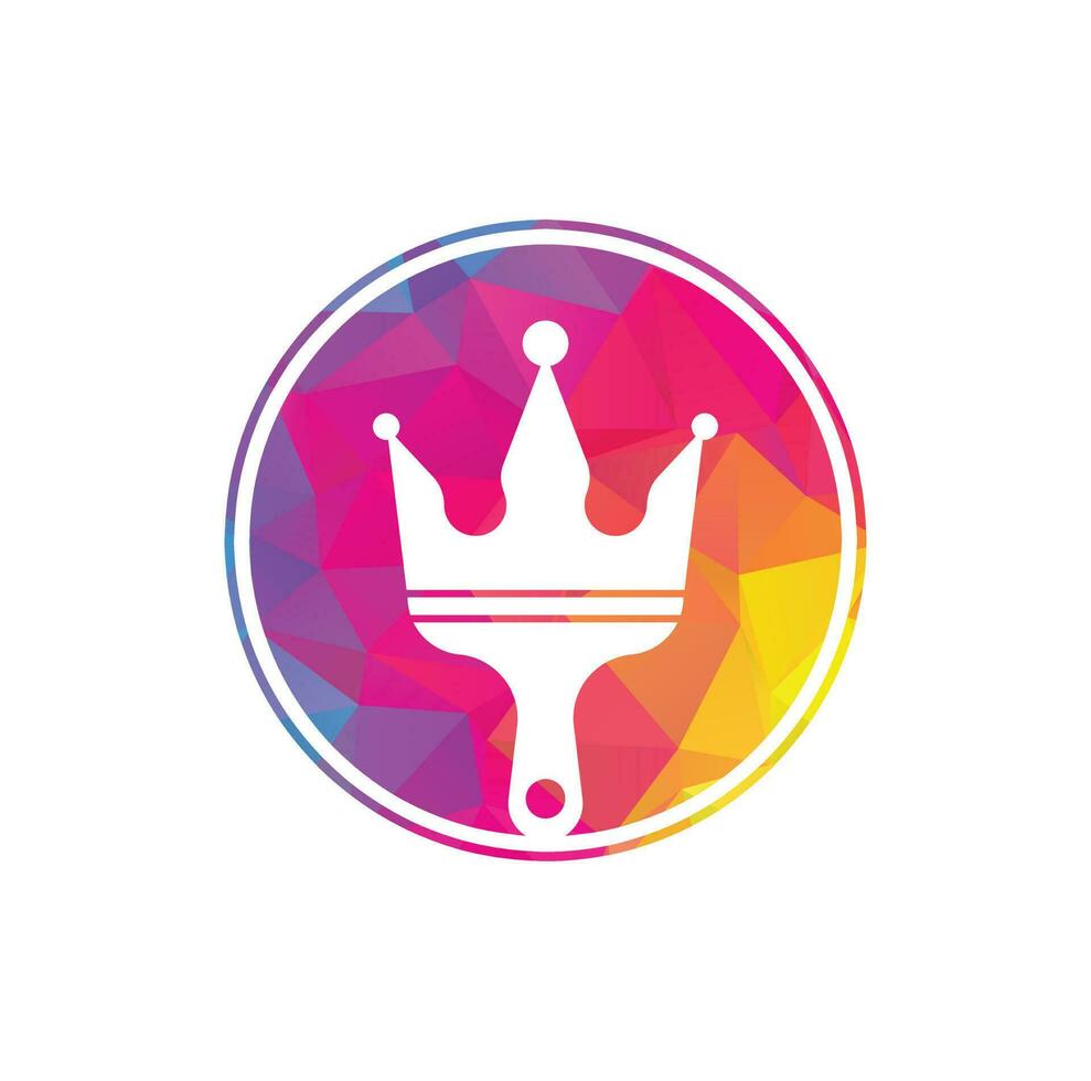 King paint vector logo design. Crown and paint brush icon.