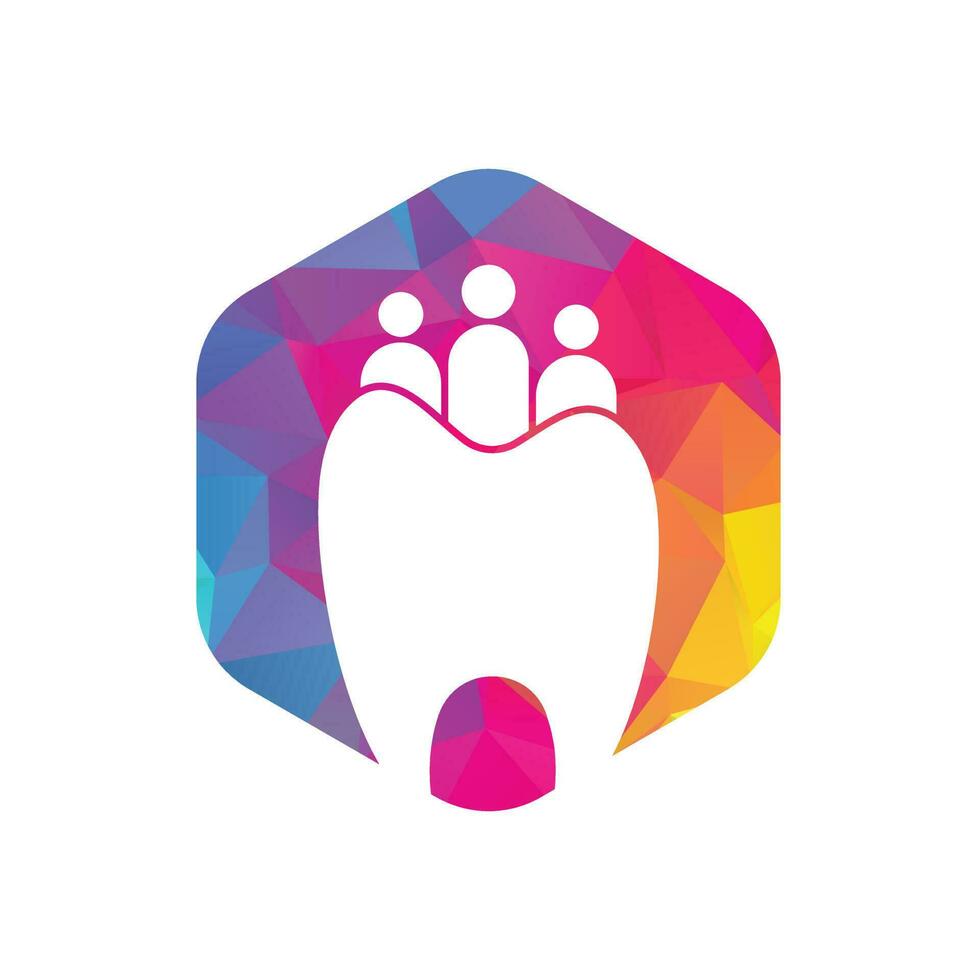 Family Dental logo template isolated with three people. Family dental logo with people concept. vector