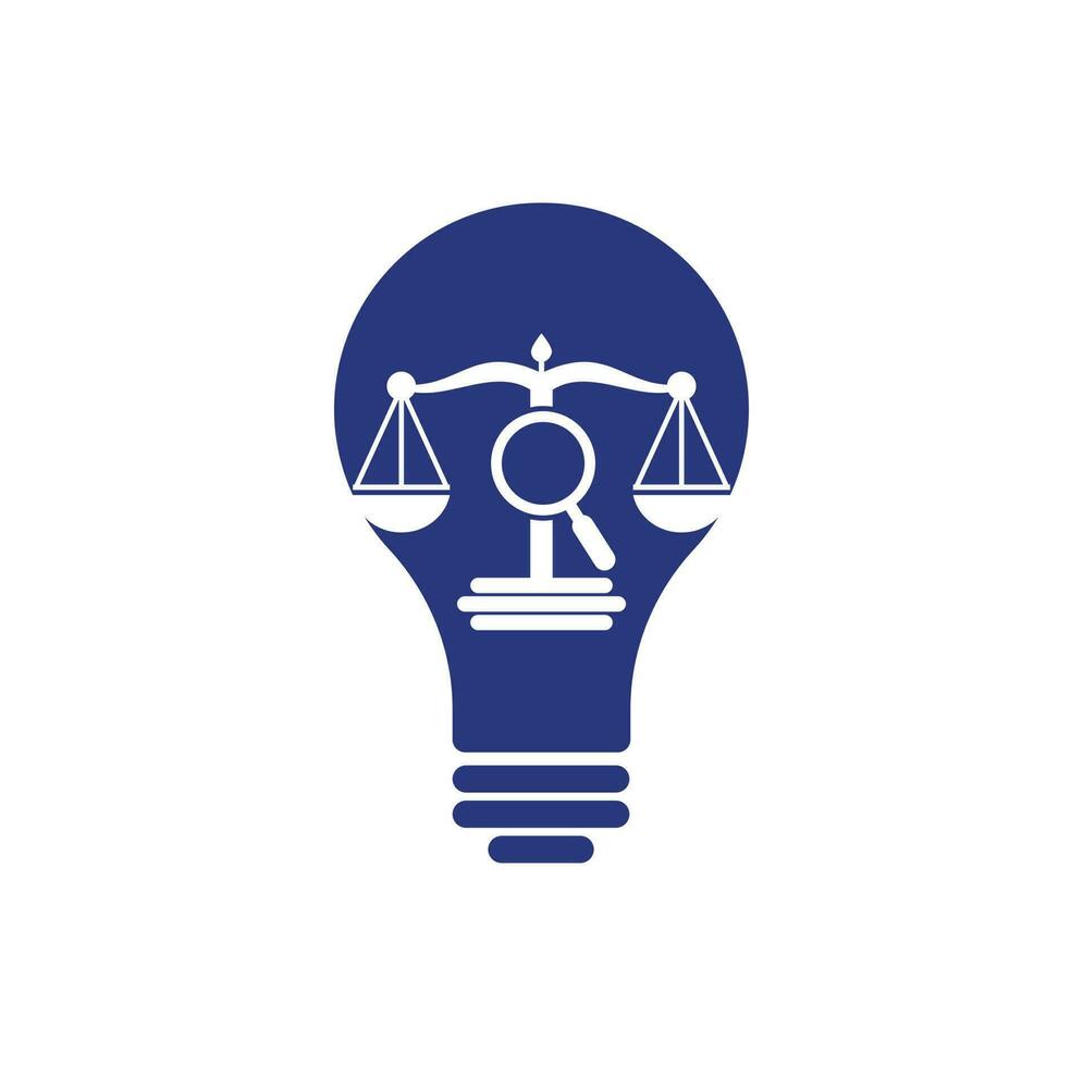 Find Justice bulb logo vector template, Creative Law Firm logo design concepts. loupe law firm logo