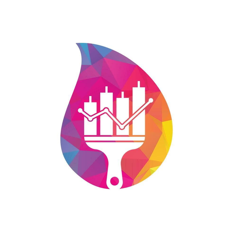 Paint finance drop shape concept logo design vector. Stats paint vector logo design template.