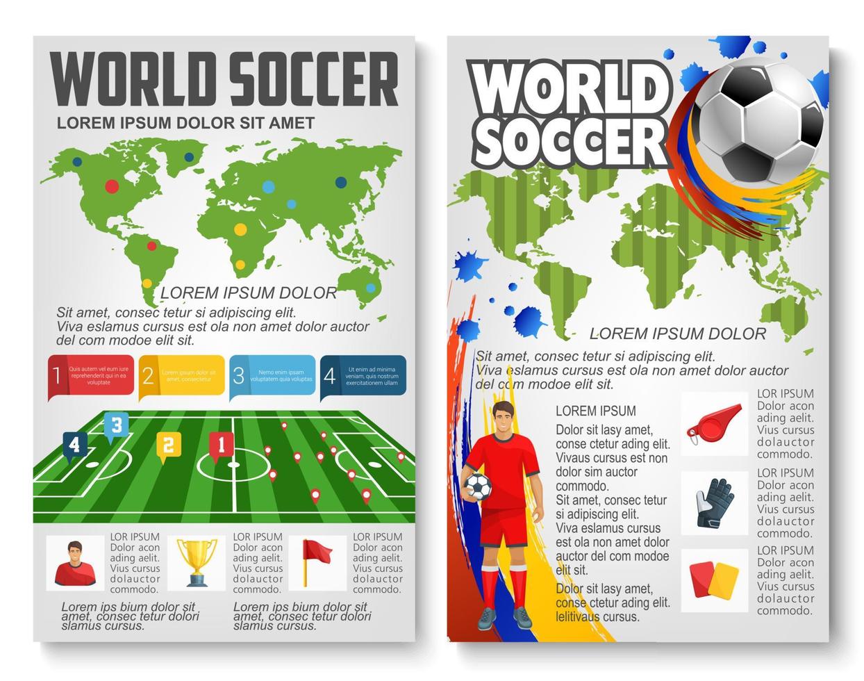 Vector brochure for world soccer football game