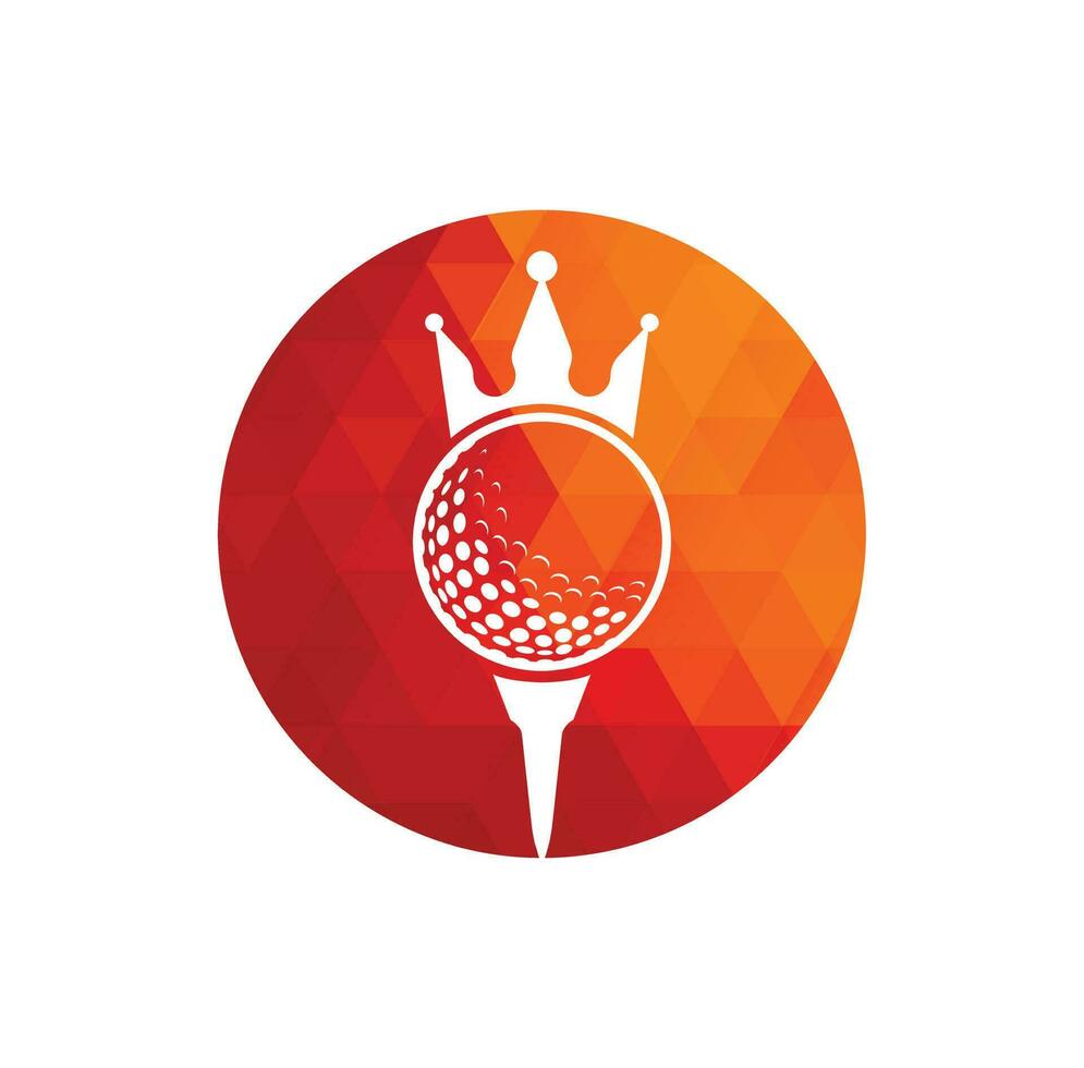 King golf vector logo design. Golf ball with crown vector icon.