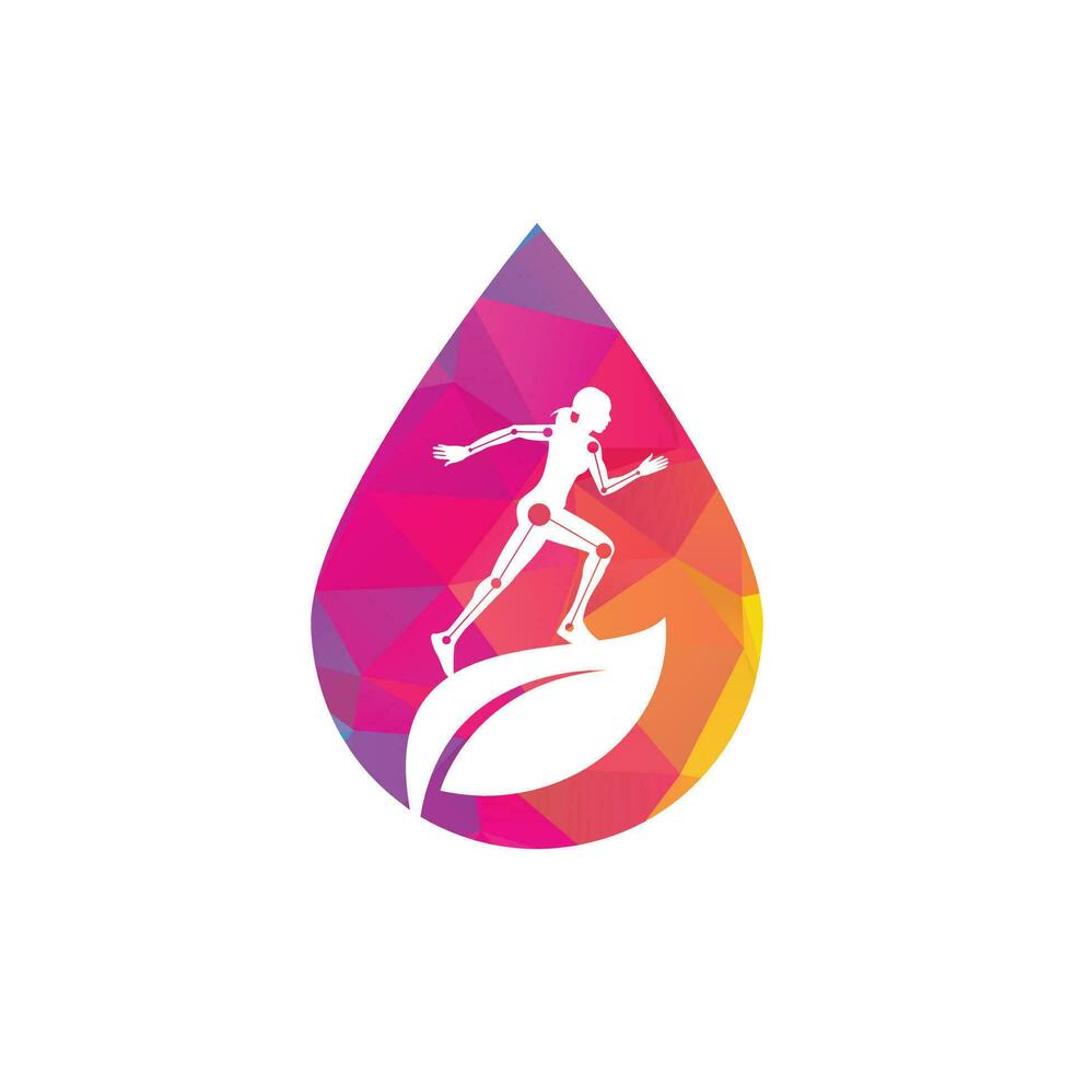 Nature Physiotherapy drop shape concept logo icon vector. Physiotherapy treatment concept vector design.