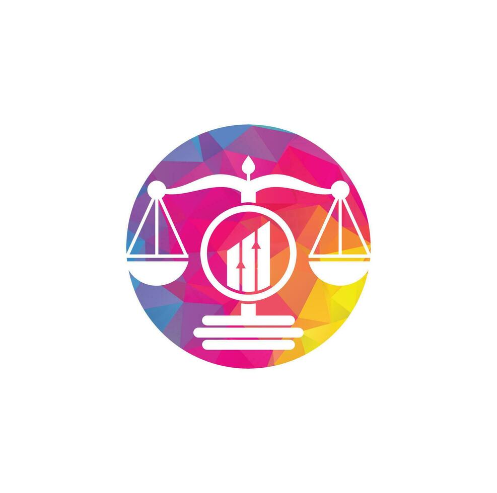 Justice finance logo vector template. Creative Law Firm with graph logo design concepts