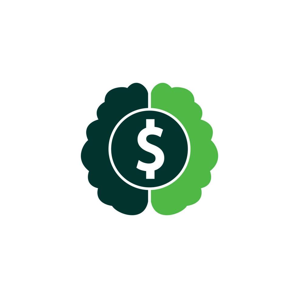 Money Brain Icon Logo Design Element. Finance Brain Logo Icon Design vector