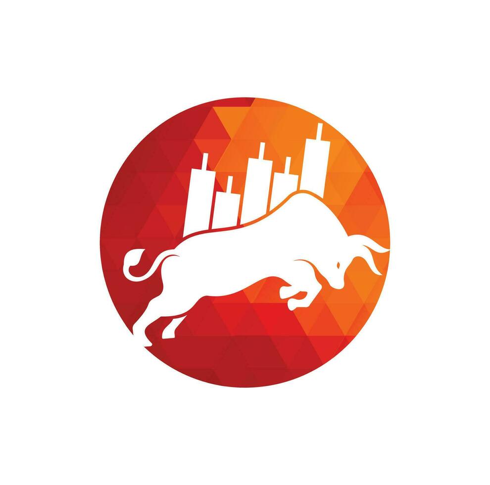 logotipo de comerciante alcista. vector de plantilla de diseño de logotipo forex bull. diseño del logo del toro financiero. gráfico de comercio alcista.