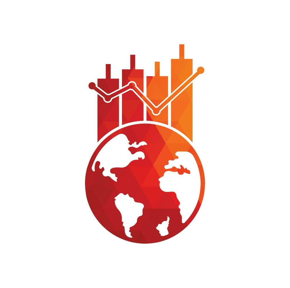 World finance logo design concept. World Stats vector logo design template.