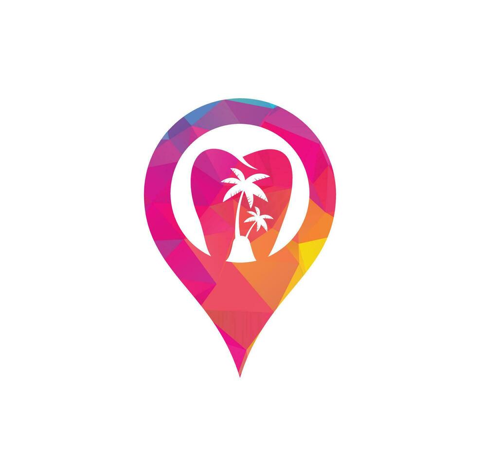 diseño del logotipo de odontología de la clínica dental. logotipo dental con el concepto de isla tropical. vector
