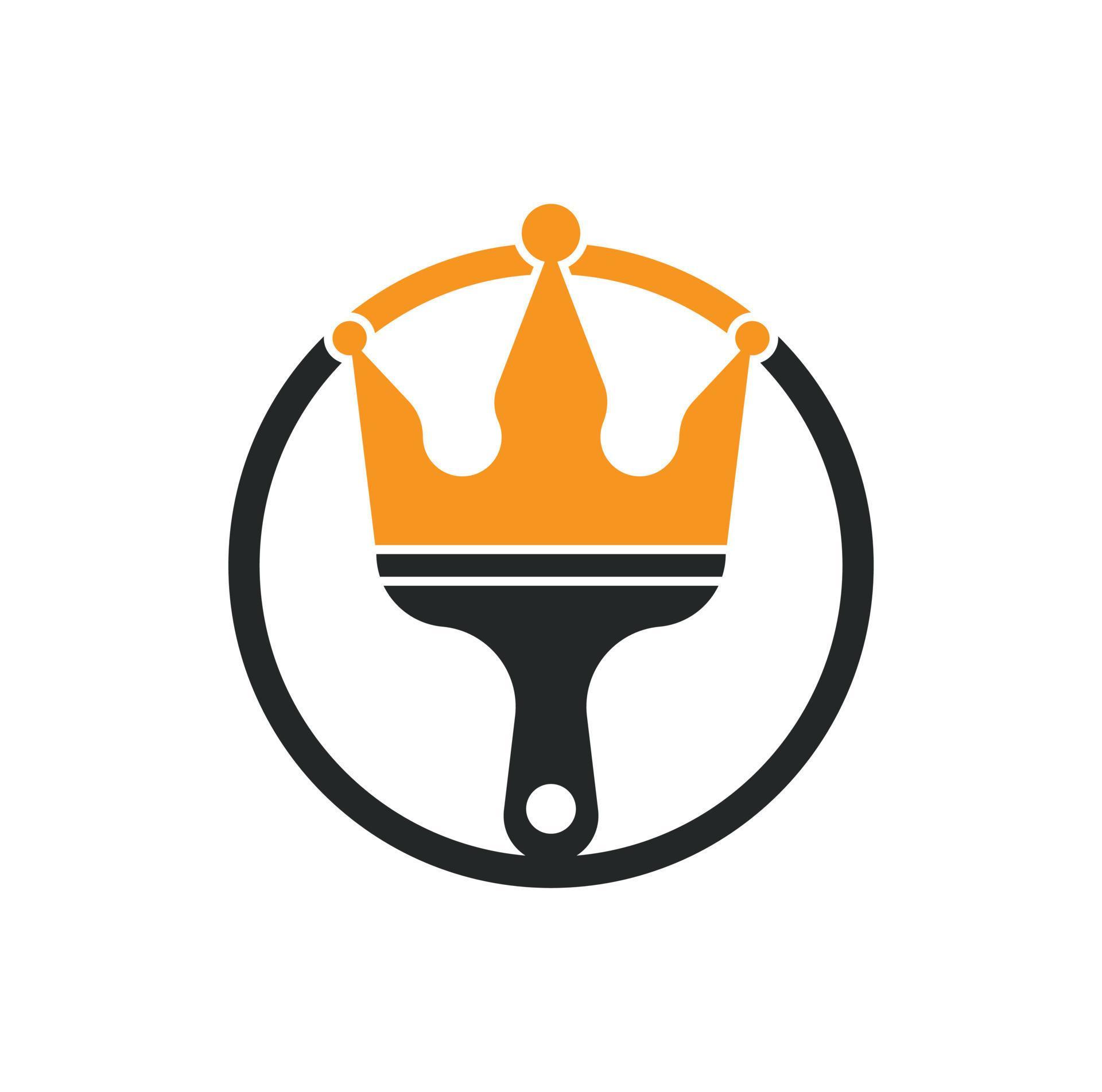 King paint vector logo design. Crown and paint brush icon. 13062713