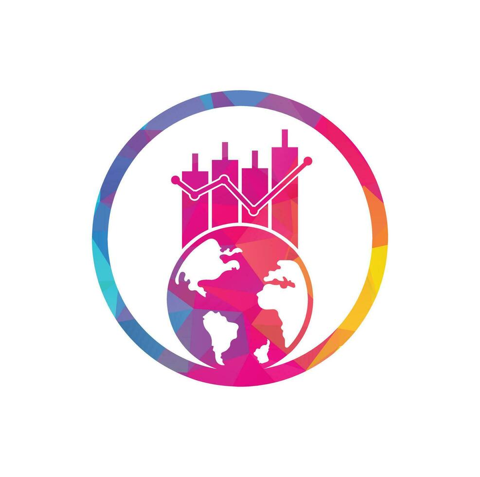 World finance logo design concept. World Stats vector logo design template.