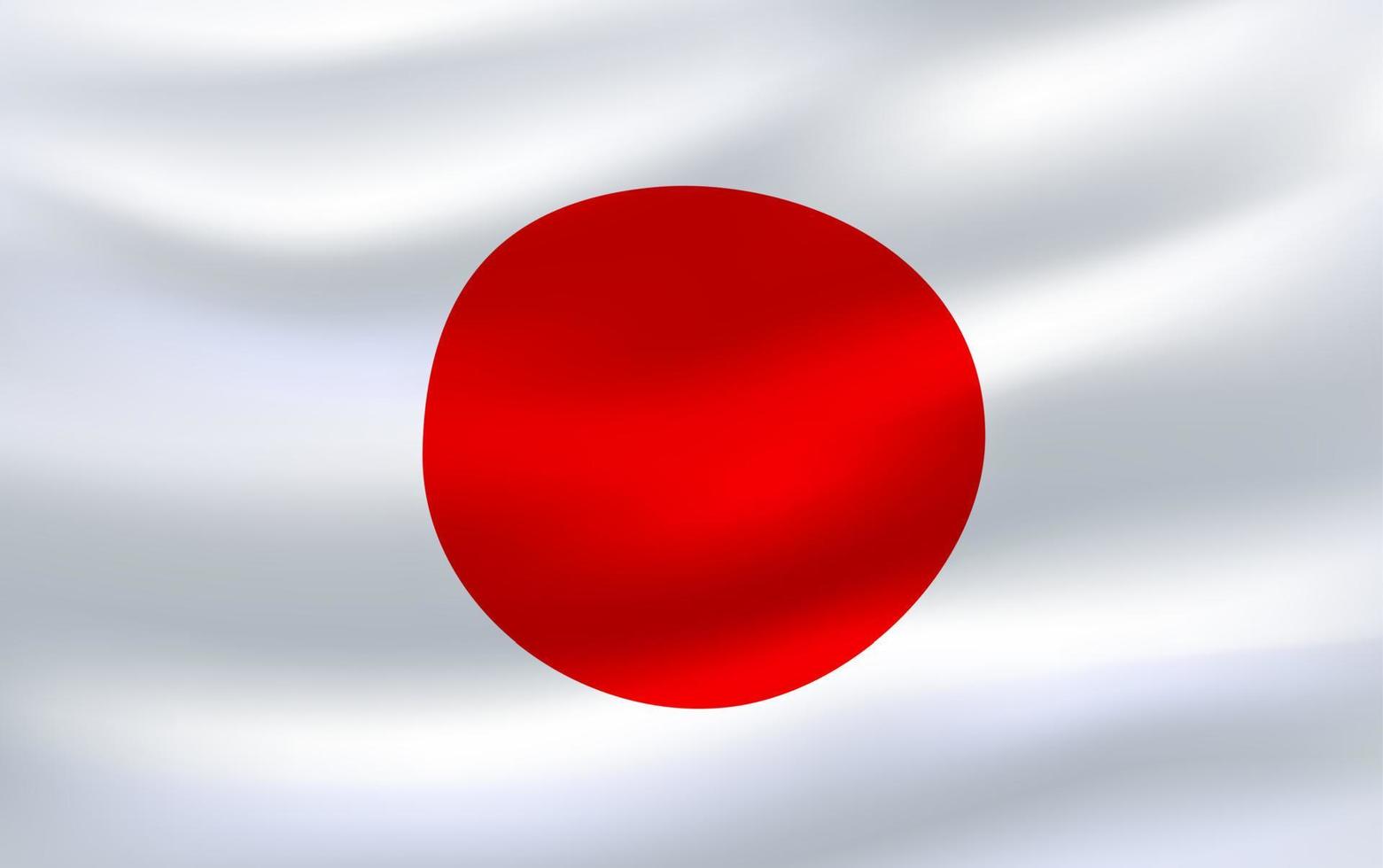 bandera de japón icono 3d ondeando en el viento vector