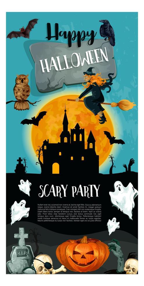 cartel de fiesta de vector de truco de vacaciones de halloween