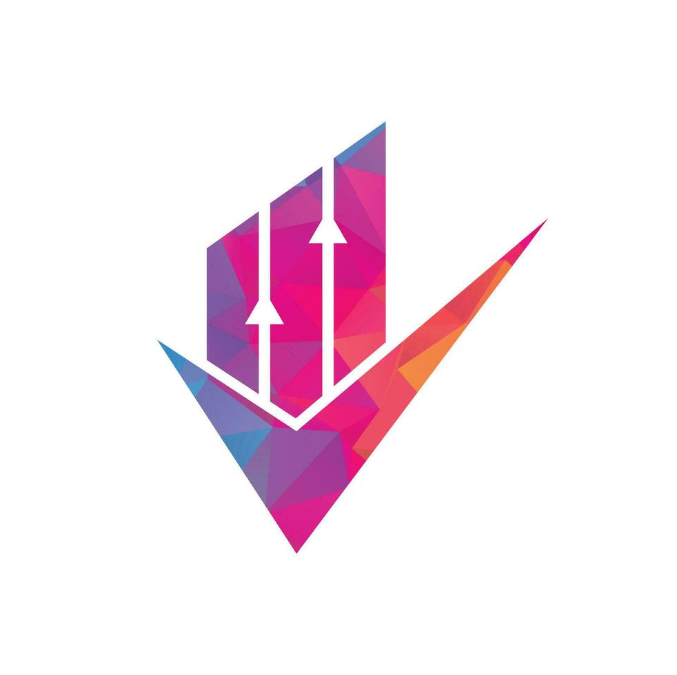 Check finance logo icon vector. Creative Finance Logo and Icon Template. Mark chart and graph logo vector